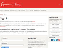 Tablet Screenshot of my.derwentliving.com